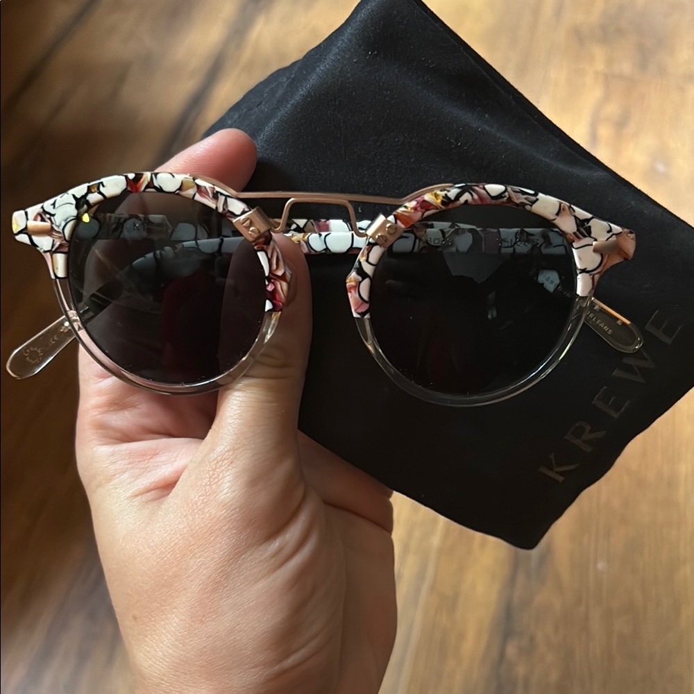 KREWE Pink and Black Sunglasses with Unique Design